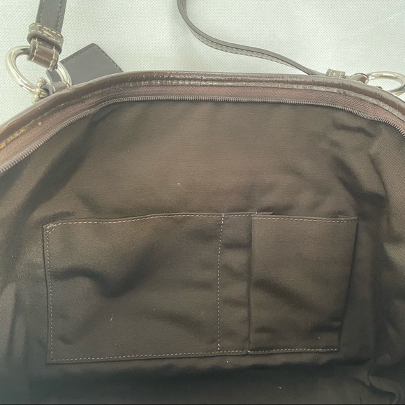 COACH Leah Signature Khaki/Brown Shoulder Bag Tote F14659 - Picture 8 of 13